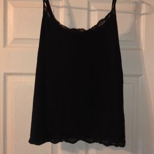 Black spaghetti strap with lace